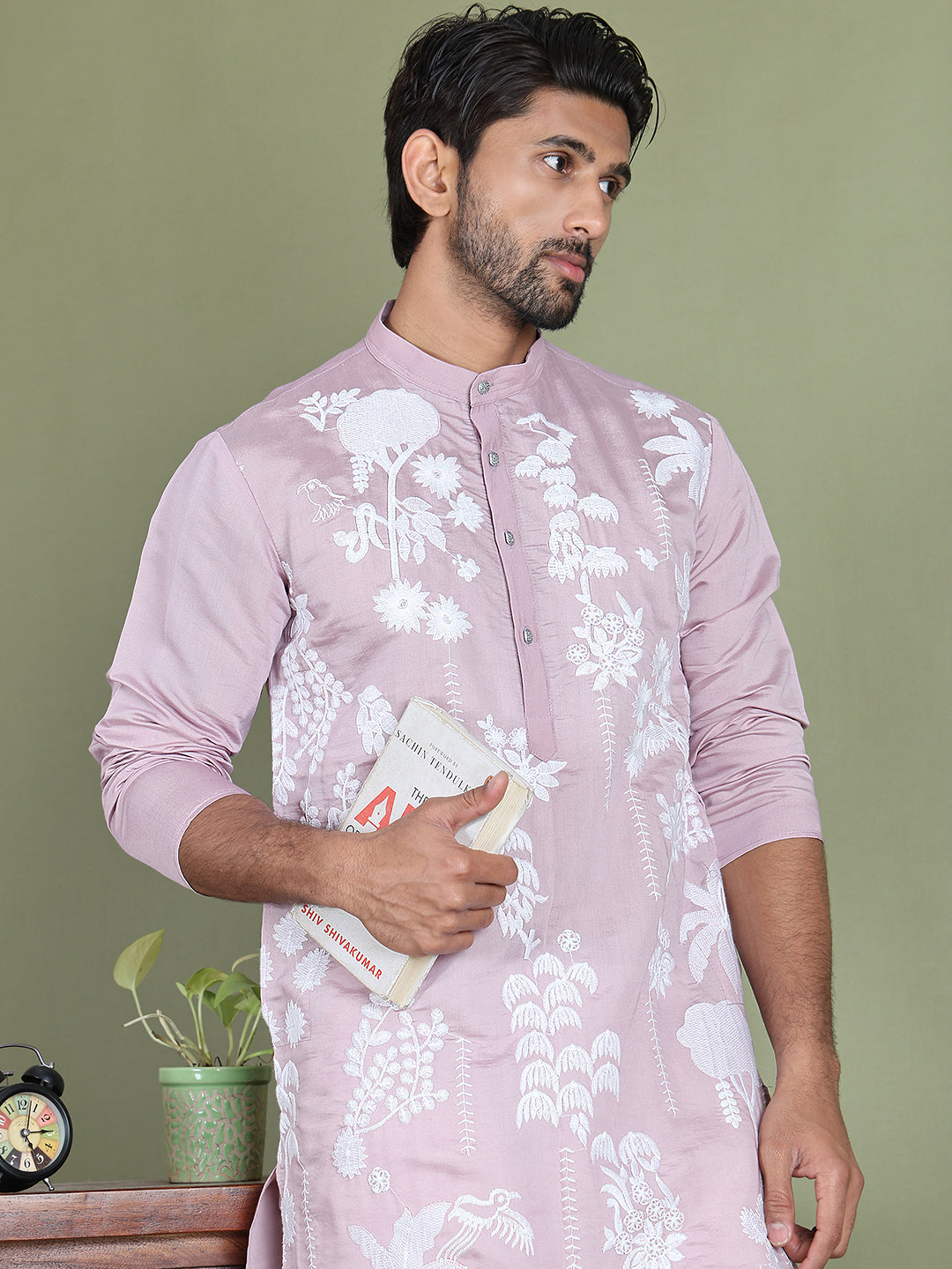 Embroidered Straight Kurtas. ( ko 5150Purple )