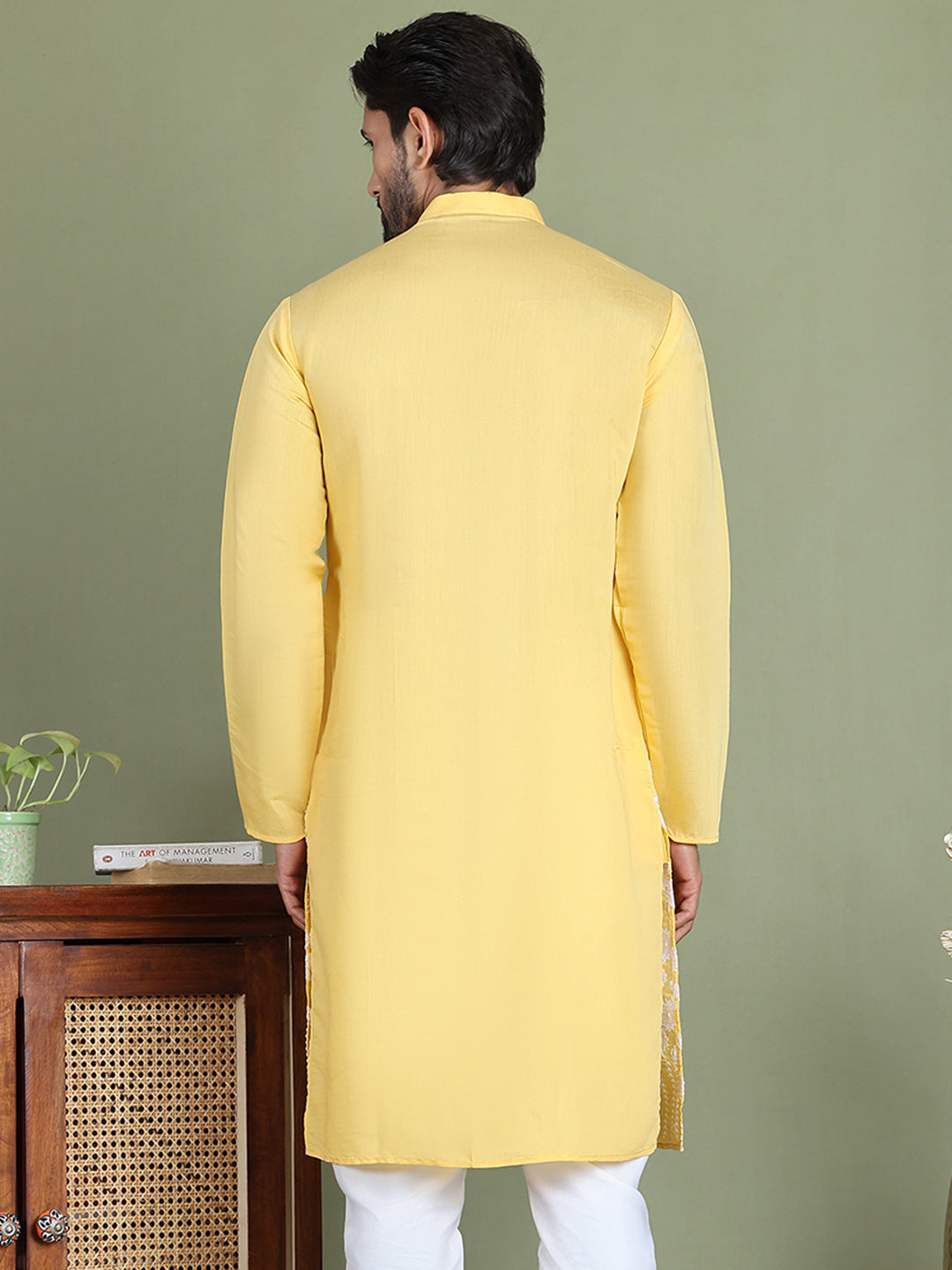 Embroidered Straight Kurtas. ( ko 5150Yellow )