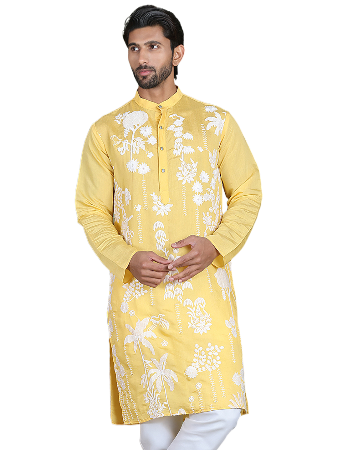 Embroidered Straight Kurtas. ( ko 5150Yellow )