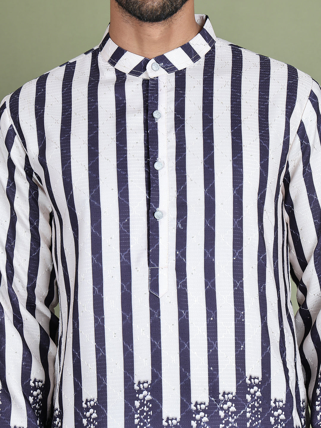 Striped Kurtas For Men ( ko 5152Charcoal )