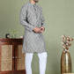 Grey Woven Design Straight Kurtas ( ko 5153Grey )