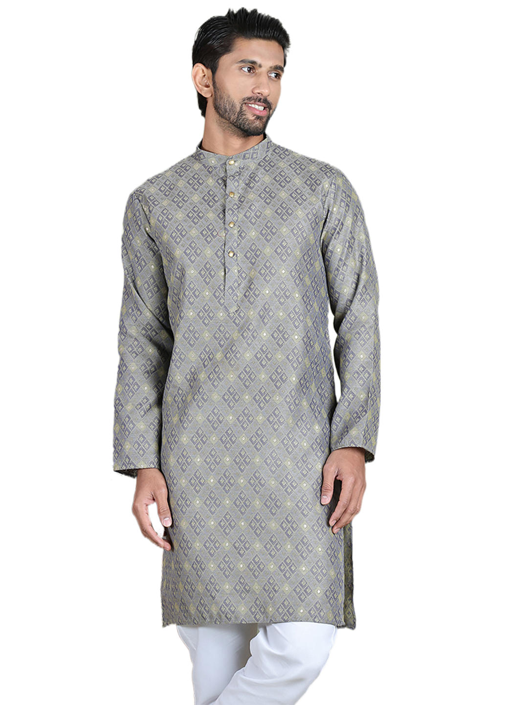 Grey Woven Design Straight Kurtas ( ko 5153Grey )
