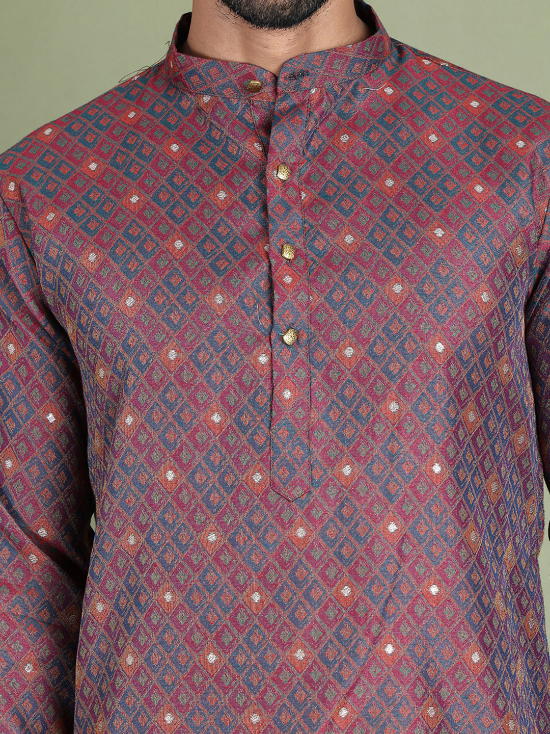 Maroon Woven Design Straight Kurtas ( ko 5153Maroon )