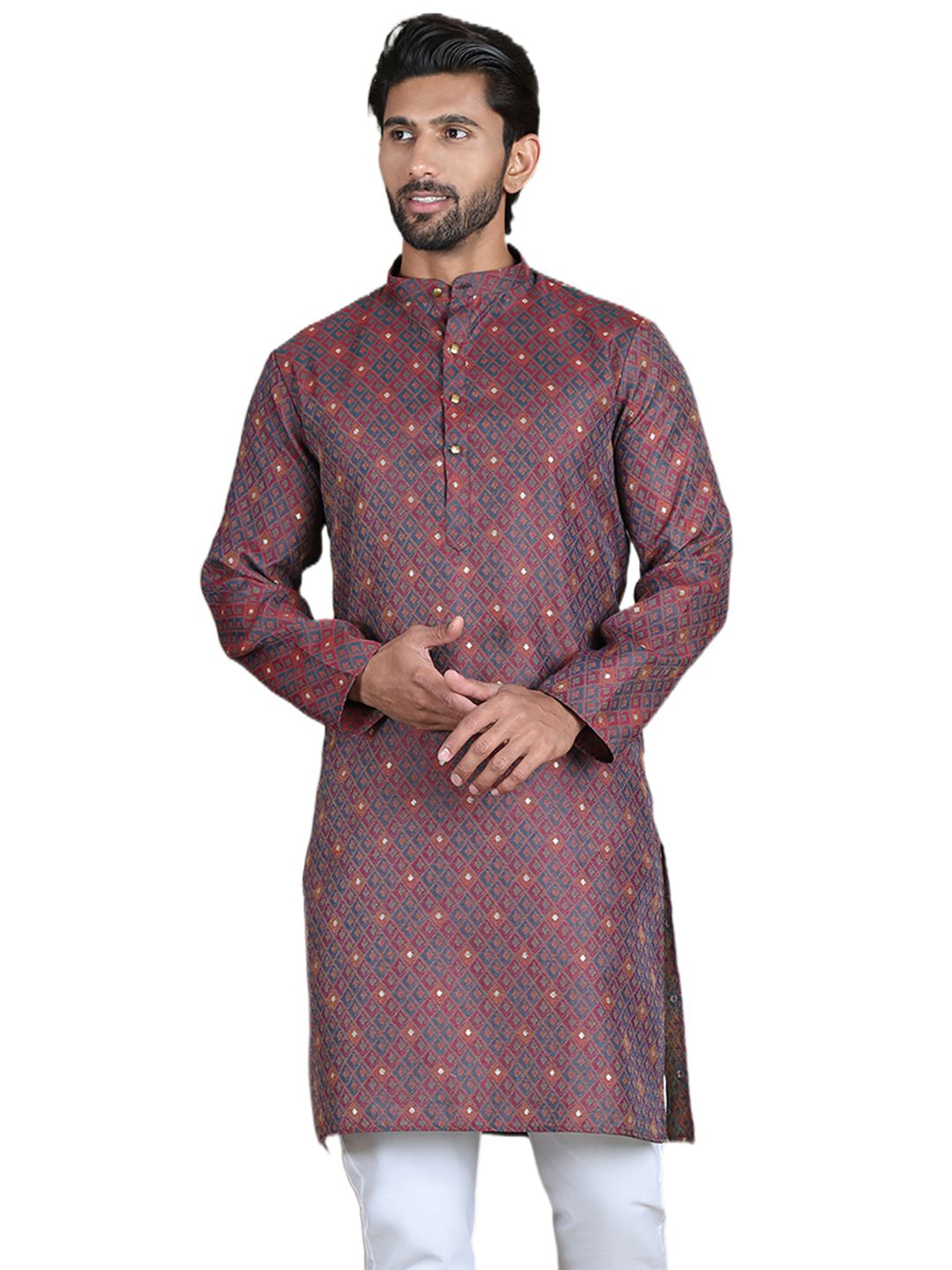 Maroon Woven Design Straight Kurtas ( ko 5153Maroon )