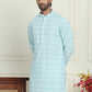 Embroidered and Sequins straight Kurtas for Men ( KO 5157 Blue )