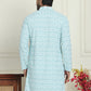 Embroidered and Sequins straight Kurtas for Men ( KO 5157 Blue )