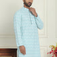 Embroidered and Sequins straight Kurtas for Men ( KO 5157 Blue )