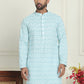 Embroidered and Sequins straight Kurtas for Men ( KO 5157 Blue )