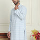 Embroidered and Sequins straight Kurtas for Men ( KO 5157 Grey )
