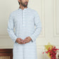 Embroidered and Sequins straight Kurtas for Men ( KO 5157 Grey )