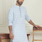 Embroidered and Sequins straight Kurtas for Men ( KO 5157 Grey )