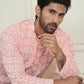 Embroidered and Sequins straight Kurtas for Men ( KO 5157 Peach )