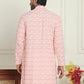 Embroidered and Sequins straight Kurtas for Men ( KO 5157 Peach )