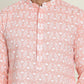 Embroidered and Sequins straight Kurtas for Men ( KO 5157 Peach )