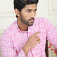 Embroidered and Sequins straight Kurtas for Men ( KO 5157 Pink )