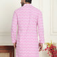 Embroidered and Sequins straight Kurtas for Men ( KO 5157 Pink )