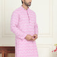 Embroidered and Sequins straight Kurtas for Men ( KO 5157 Pink )