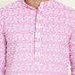 Embroidered and Sequins straight Kurtas for Men ( KO 5157 Pink )