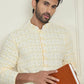 Embroidered and Sequins straight Kurtas for Men ( KO 5157 Yellow )