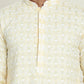 Embroidered and Sequins straight Kurtas for Men ( KO 5157 Yellow )