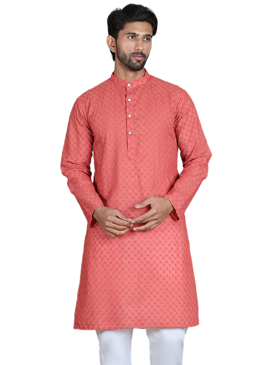 Chikankari Pure Cotton Kurtas ( ko 5158Peach ) [FF] [N-1]