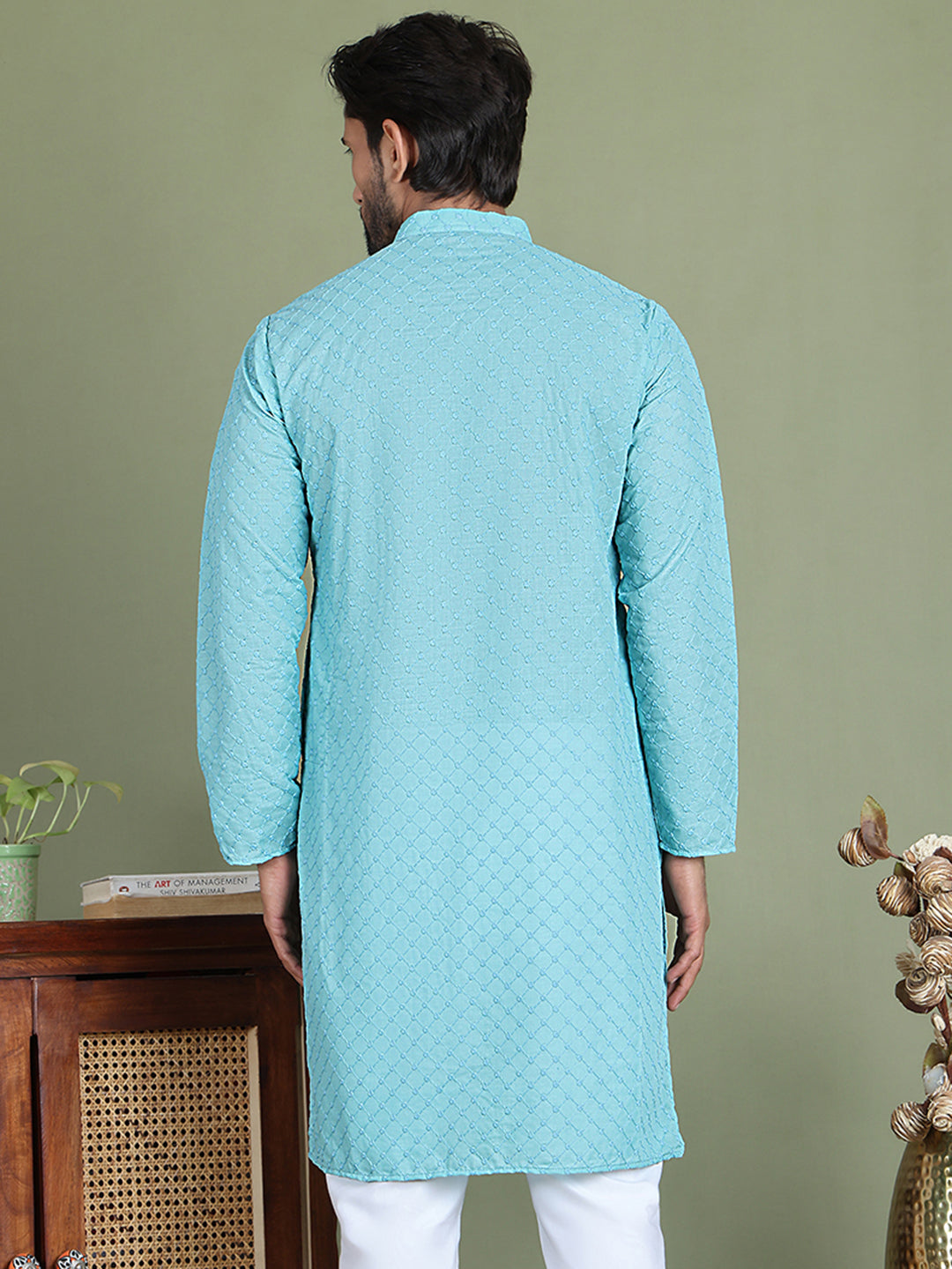 Chikankari Pure Cotton Kurtas ( ko 5158Sky )