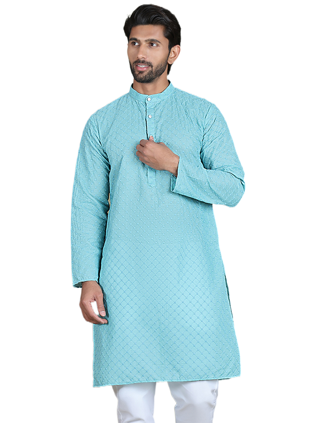 Chikankari Pure Cotton Kurtas ( ko 5158Sky )