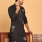 Men's Sequins and Embroidered Kurtas. ( KO 5159 Black )