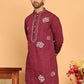 Men's Sequins and Embroidered Kurtas. ( KO 5159 Wine )