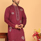 Men's Sequins and Embroidered Kurtas. ( KO 5159 Wine )