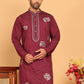 Men's Sequins and Embroidered Kurtas. ( KO 5159 Wine )