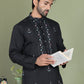 Men's Embroidered and Sequence Work Kurtas ( ko 5160Black )