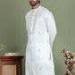 Men's Embroidered and Sequence Work Kurtas ( ko 5160White )