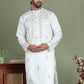 Men's Embroidered and Sequence Work Kurtas ( ko 5160White )
