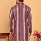 Embroidered and Sequins Kurtas for Men ( KO 5161 Maroon )