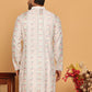Embroidered and Sequins Kurtas for Men ( KO 5161 White )