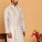 Embroidered and Sequins Kurtas for Men ( KO 5161 White )