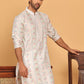 Embroidered and Sequins Kurtas for Men ( KO 5161 White )