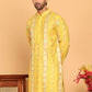 Embroidered and Sequins Kurtas for Men ( KO 5161 Yellow )
