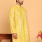 Embroidered and Sequins Kurtas for Men ( KO 5161 Yellow )