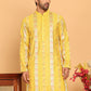 Embroidered and Sequins Kurtas for Men ( KO 5161 Yellow )