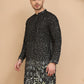 Embroidered and Sequins Silk Blend Kurtas ( KO 5169 Black )