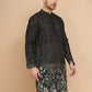 Embroidered and Sequins Silk Blend Kurtas ( KO 5169 Black )