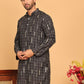 Foil Printed Straight Kurtas For Men ( KO 5170 Black )