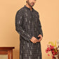 Foil Printed Straight Kurtas For Men ( KO 5170 Black )