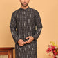 Foil Printed Straight Kurtas For Men ( KO 5170 Black )
