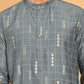 Foil Printed Straight Kurtas For Men ( KO 5170 Grey )