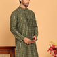 Foil Printed Straight Kurtas For Men ( KO 5170 Olive )