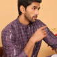 Foil Printed Straight Kurtas For Men ( KO 5170 Purple ) [FF] [I-1-4]