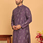 Foil Printed Straight Kurtas For Men ( KO 5170 Purple ) [FF] [I-1-4]